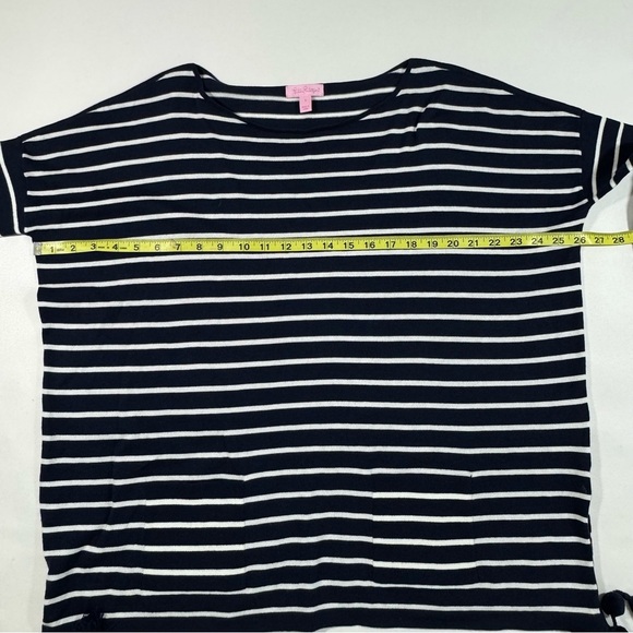 Lilly Pulitzer Elba Sweater Coastal She’ll Stripe Blue White - Picture 7 of 7